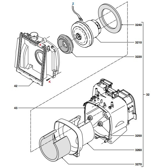 Мотор в сборе 432200901421 пылесоса Philips