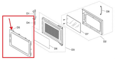 Накладка дверцы для микроволновки Panasonic F30855G10XN