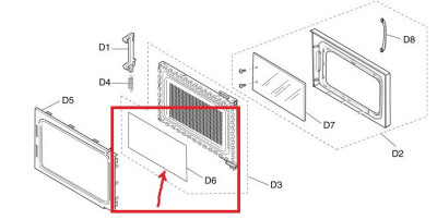 Панель дверцы для микроволновки Panasonic F31455G10XN
