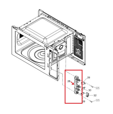 Ответный механизм крючка двери для микроволновки Panasonic A302041V0ZP